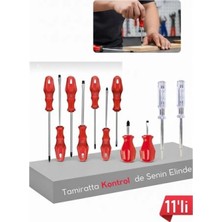 MiraLive 11 Parça Profesyonel Tornavida Seti Topaç Kontrol Kalem  Tamir Alet Seti