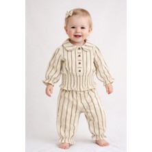 Baby Hola Müslin Kız Bebek Gipe Detaylı Bluz ve Fırfırlı Pantolon Ikili Set Babyhola 2012