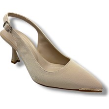 Desire Shoes Desire 550-26 Baskılı Parlak Nubuk Taşlı Ince Topuk Kadın Stiletto 8,5cm
