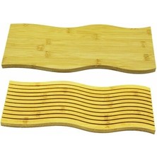 Sb Shopping Dalgalı Çift Taraf Tasarımlı Ahşap Sunum Tepsisi