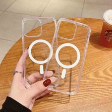 Voyo Apple iPhone 14 Uyumlu M-Safe Manyetik Şeffaf Silikon Hafif ve Koruyucu