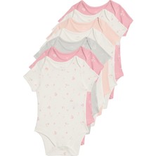 Marks & Spencer 7'li Saf Pamuklu Çiçekli Bodysuit Seti (5-3 Yaş)