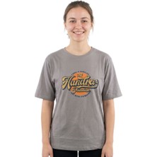 Kolec Baskı Enfield&co Kadın T-Shirt Handrciy Gri