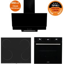 Ferre ve Afm Tech Markalı/eq Vitro. Elektrikli Siyah Dijital Ankastre Set (MS261 + FM7700 +FM3250 )