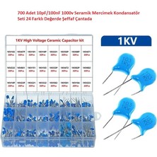 Hatfon 700 Adet 10PF/100NF 1000V Seramik Mercimek Kondansatör Seti 24 Farklı Değerde Şeffaf Çantada