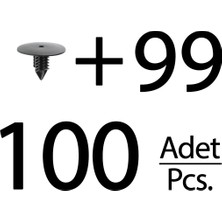 Alpha Auto Part Renault ve Dacia Için Davlumbaz Klips- 100'LÜ