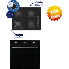 Ferre ve Afm Tech Markalı /lio Turbolu Dijital 2'li Siyah Ankastre Set (SC405-WFA Wok + FM7700)