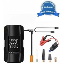 MiraLive Şarjlı 10.000 Mah Akıllı Dijital Lastik Şişirme Pompası | 150 Psı | 12V Akü Şarj Takviyeli