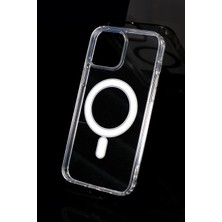 Voyo Apple iPhone 12 Uyumlu M-Safe Manyetik Şeffaf Silikon Hafif ve Koruyucu