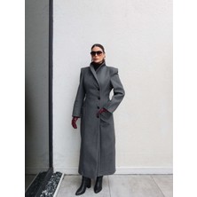 Esra Helvacı Uzun Belden Oturtma Premium Kaban
