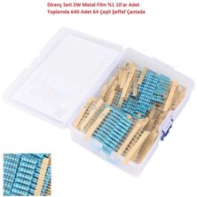 Hatfon Direnç Seti 2W Metal Film %1 10'ar Adet Toplamda 640 Adet 64 Çeşit Şeffaf Çantada
