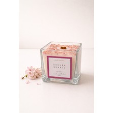 Lumin İstanbul Sakura Quartz | Pembe Kuvars Doğal Taşlı Mum | Kiraz Çiçeği | Premium Kiraz Çiçeği Kokusu %100 Soya Wax