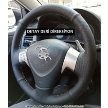 İskender Oto Aksesuar Direksiyon Kılıfı Toyota Corolla 2009 Model Sport Siyah Dikişli KENDİ DERİSİ SÖKÜLMEDEN YAPILIR Detay deri direksiyon