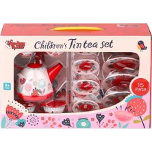 Sb Shopping 998A-998B Çiçek Desenli Metal Çay Seti 15 Parça