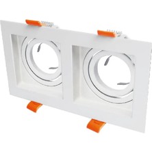 Cata CT-5237 Pars Kare Spot – 2’li | Beyaz Kasa | 2×GU10