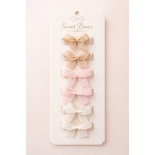 Çok Renkli 6'lı Kurdele Fiyonk Klips Toka Set