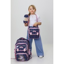 Neşeli Home Denizkızı Desenli 3’lü Çocuk Okul Çanta Sırt Çantası + Termal Beslenme Çantası + Kalemlik Yeni Sezon