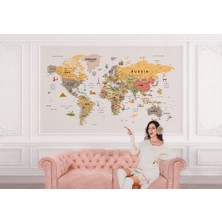 the mr east Dünya Haritası Duvar Kağıdı Detaylı Ülke ve Başkentli Ingilizce Dünya HARITASI-1748