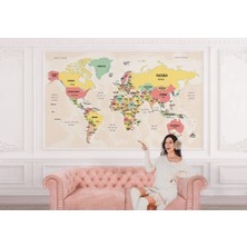 the mr east Dünya Haritası Duvar Kağıdı Ülke ve Başkentli İNGILIZCE-2755