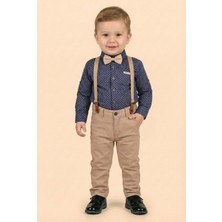Mnk Baby & Kids Erkek Bebek Askı Papyon Gömlek Pantolon Takım M00785