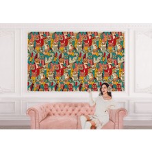 the mr east Sevimli Renkli Baykuşlar Desenli Duvar KAĞIDI-5710