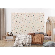 the mr east Renkli Puantiye Desenli Çocuk Odası Duvar KAĞIDI-5772