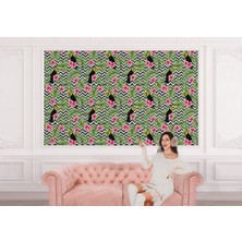 the mr east Tropikal Papağanlar Çiçekli Ağaç Yaprakları Duvar KAĞIDI-5569