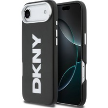 DKNY Apple iPhone 17 Air Uyumlu Kılıf Orjinal Lisanslı M-safe Şarj Özellikli PU Büyük Dikey Logolu Kapak
