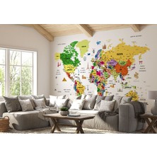 the mr east Türkçe Dünya Haritası Son Derece Ayrıntılı Eğitici ve Sembollü Duvar KAĞIDI-3186