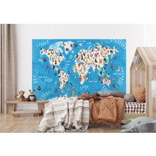 the mr east Çocuk Odası Duvar Kağıdı Hayvan Desenli Eğitici Öğretici Duvar KAĞIDI-1074