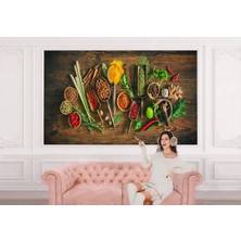 the mr east Mutfak Kesme Tahtası Üzerinde Baharatla Duvar KAĞIDI-3586