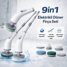 Coofbe Göstergeli 2000MAH Şarjlı Değiştirilebilir 9ın1 9 Başlıklı Temizlik Fırçası Şarjlı Temizlik Fırçası