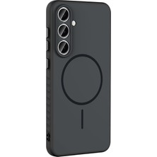 Paladyum Case Samsung Galaxy S25 Fe Uyumlu M-Safe Şarj Özellikli Siyah Tea Kapak