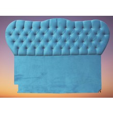 Bengi Ankara Mobilya Başlık Alc Kristal Model 120CM Baby Face Kumaş Modern Kapitone Mavi Renk El Yapı