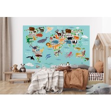 the mr east Eğitici Dünya Haritası Dünya Atlası Çocuk ve Bebek Odası Duvar KAĞIDI-3775