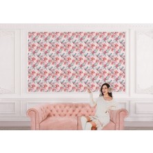 the mr east Pembe Kuşburnu Çiçeği Desenli Kız Çocuğu Odası Duvar KAĞIDI-5596