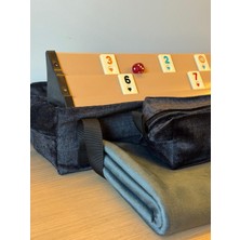 Mady Aksesuar Okey Takım Çantası Antrasit, Aqua Oyun Masası Örtüsü, Ahşap Okey Takımı Seti