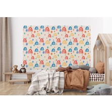 the mr east Renkli Gökküşağı Desenli Çocuk Odası Duvar KAĞIDI-5771