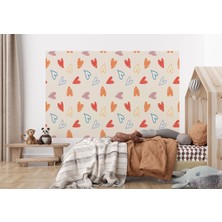the mr east Renkli Kalp Desenli Kız Çocuğu Odası Duvar KAĞIDI-5769