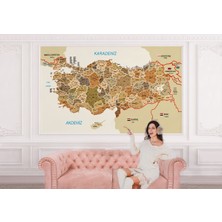 the mr east Türkiye Haritası Il ve Ilçeli Ayrıntılı Eğitici Komşulu Duvar KAĞIDI-3020