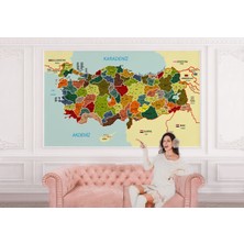 the mr east Türkiye Haritası Duvar Kağıdı Il ve Ilçeli Ayrıntılı Eğitici Duvar KAĞIDI-3000