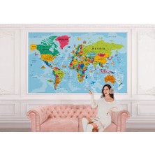 the mr east Detaylı Ingilizce Dünya Haritası Duvar Kağıdı -2025