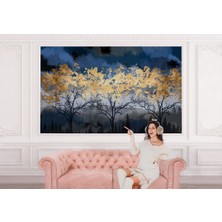 the mr east Geceyarısı Orman Manzarazı Yağlıboya Görünüm Dekoratif Duvar KAĞIDI-3722