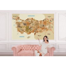 the mr east Türkiye Haritası Sınır Komşulu Eğitici Dekoratif Duvar KAĞIDI-3104