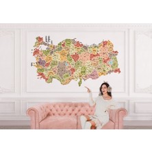 the mr east Türkiye Haritası Il ve Ilçeli Ayrıntılı Eğitici Dekoratif Duvar KAĞIDI-3045