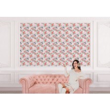 the mr east Pembe Çiçek Desenli Kız Çocuğu Odası Duvar KAĞIDI-5594