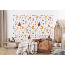 the mr east Doğa Hayvanları Temalı Öğretici Çocuk Odası Duvar KAĞIDI-5714