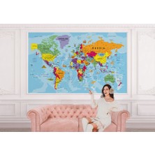 the mr east Detaylı Ingilizce Dünya Haritası Duvar Kağıdı -1990