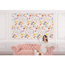 the mr east Renkli Çiçekler Desenli Duvar KAĞIDI-5735