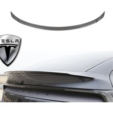 Ramm Tesla Juniper Arka Tampon Pro Tip Spoyleri (Spoiler) Parlak Karbon Kaplama Siyah